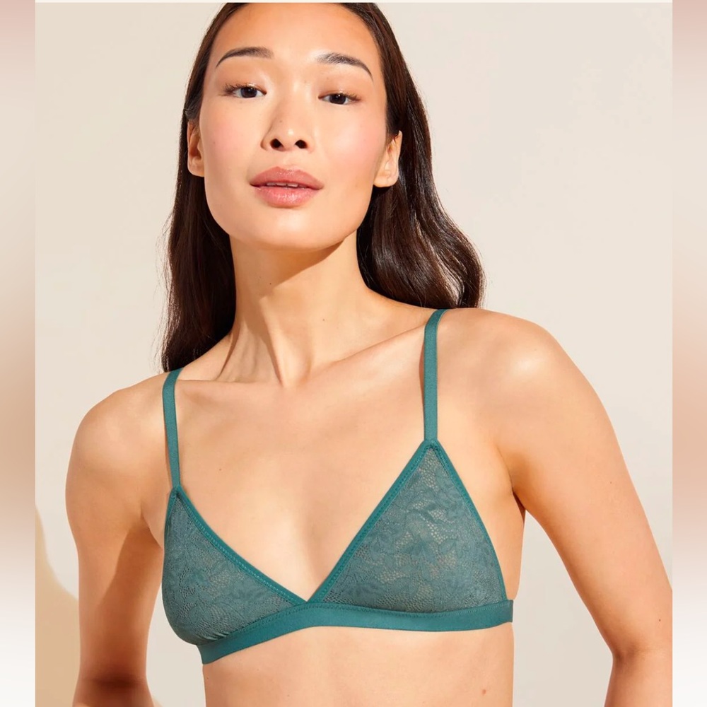 NWT Eberjey Soft Stretch Recycled Lace Plunge Bralette